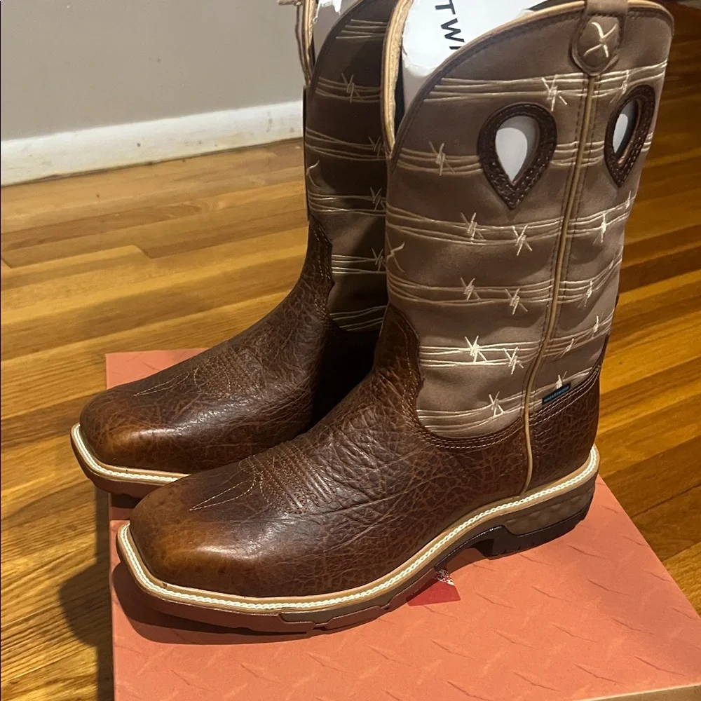 Twisted X Dark Brown and Tan Work Boots - Picture 3 of 7